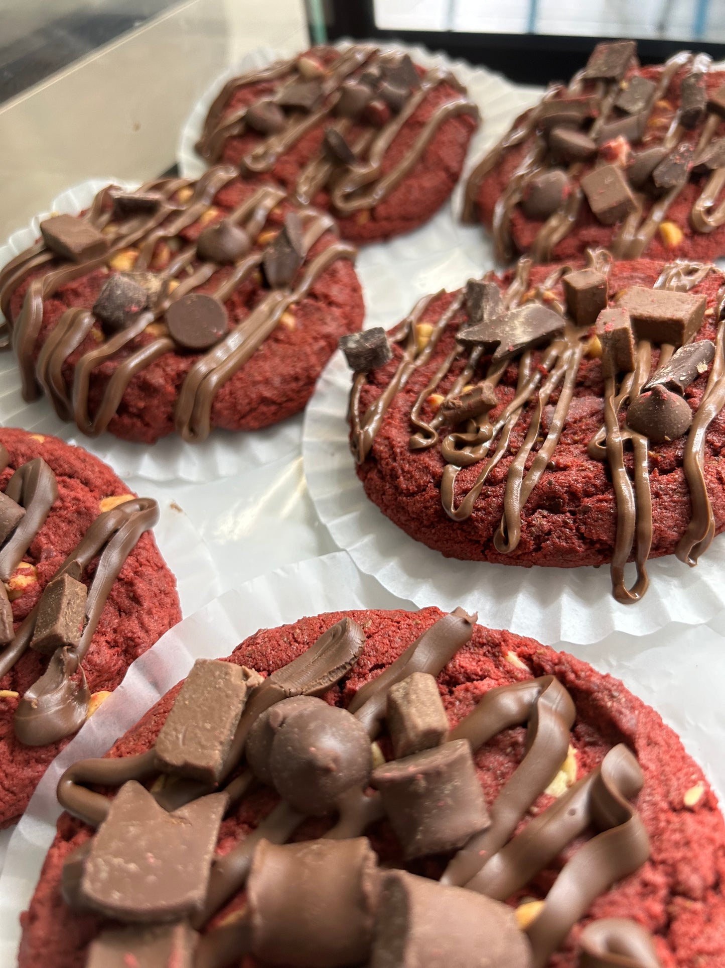 Galleta Red Velvet rellena de Nutella